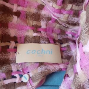 Women's Pink and Brown Scarf